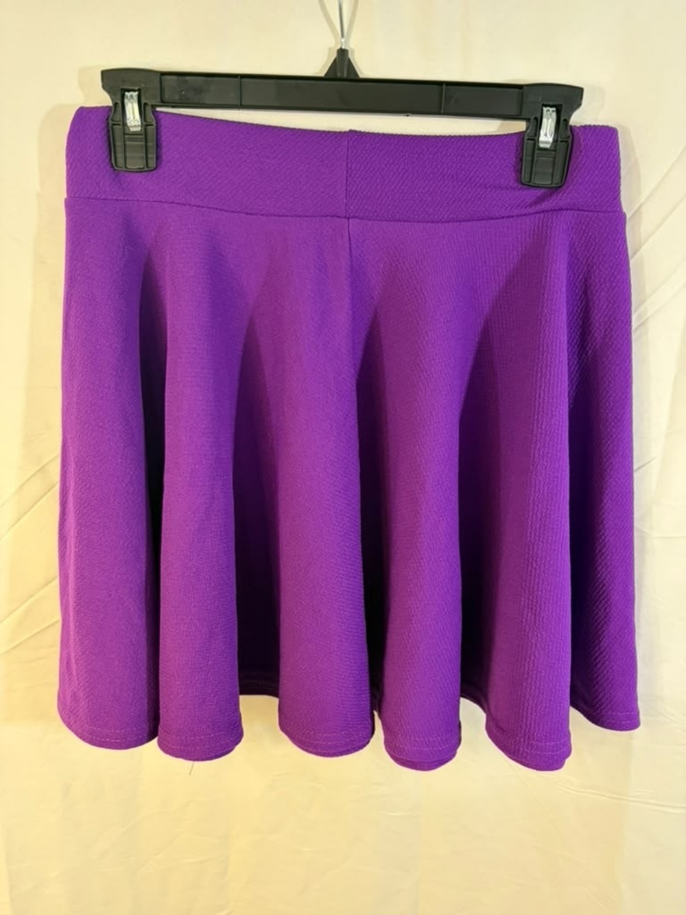 Purple Textured Mini Skirt - Flared A-Line